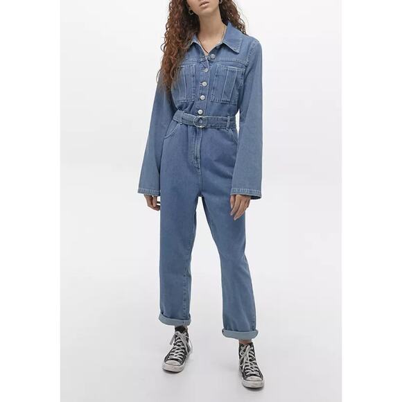 Urban Outfitters  BDG Button-through Denim Boilersuit/jumpsuit small - Picture 1 of 10